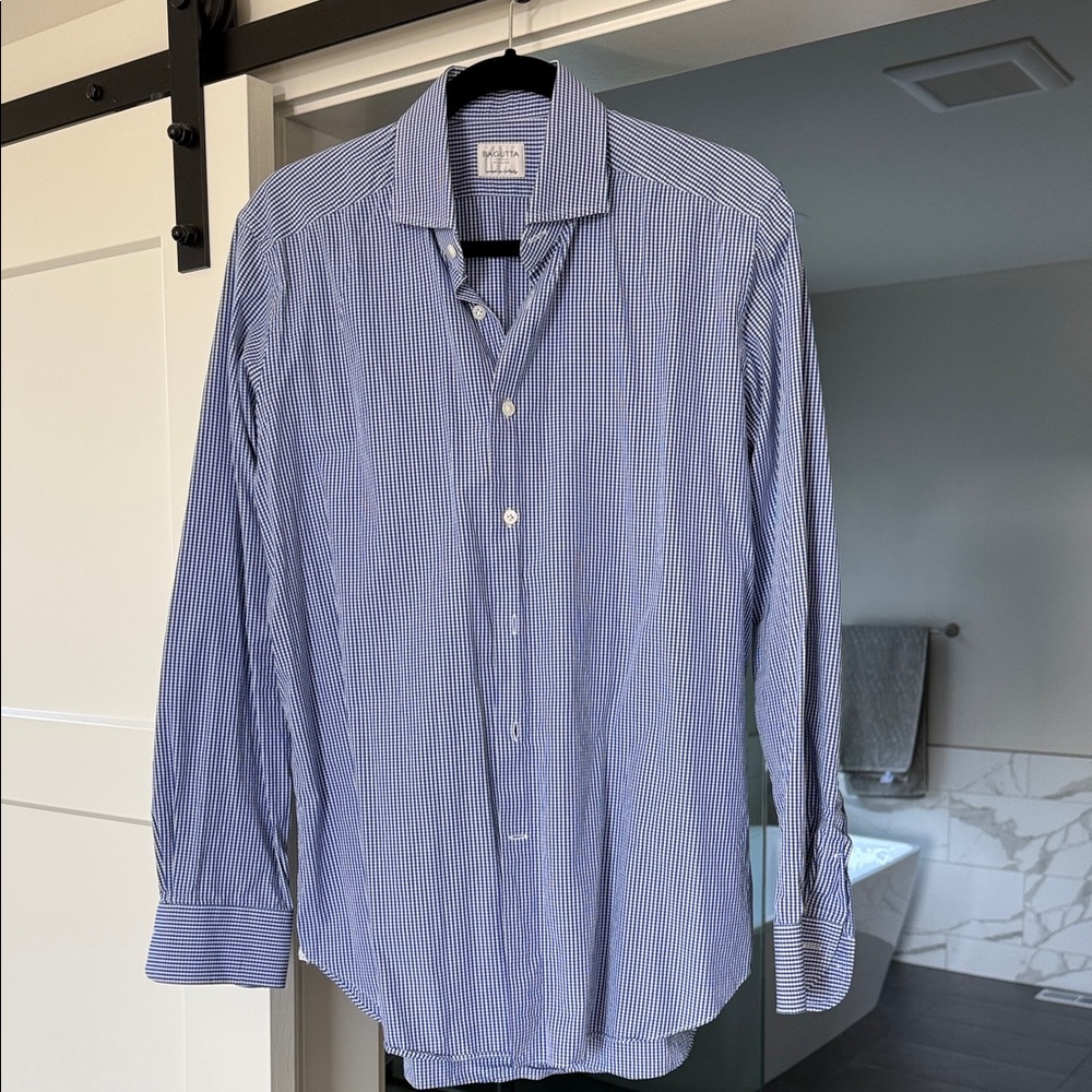 Men's Blue Striped Premium Italian Dress Shirt